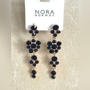 Navy Grape Vine Earrings